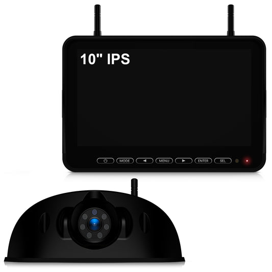 Fookoo 1080P 10" Wireless RV Backup Camera System for Furrion Pre-Wired RV Truck Trailer, 10" HD IPS Monitor & 1 Rear View Camera, IR Night Vision Recording Waterproof Plug and Play - D10Y1