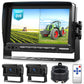 Fookoo 7" AHD 1080P Wired Backup Dual Camera System, Waterproof Vibration-Proof Rear View Cameras IR Night Vision for Tractor/Excavator/Harvester/Bulldozer/Crop Sprayer/Agricultural Equipment - DY702