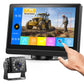 Fookoo 1080P AHD Wired Backup Camera System, 7" Touchscreen Monitor Blind Spot Detection 10G Vibration-Proof Rear Camera for Tractor Truck Excavator Caravan Skid Steer Harvester MP3 MP5 Waterproof DVR