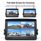 Fookoo 9" 1080P Wireless Backup Camera, Full/Dual/Quad Split Screen, IP69 Waterproof IR Lights Side&Rear Cameras, Parking Lines Assistance, Loop Recording for Heavy Vehicle Trailer RV Truck (DW903)