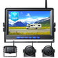 Fookoo 9" 1080P Wireless Backup Camera, Full/Dual/Quad Split Screen, IP69 Waterproof IR Lights Side&Rear Cameras, Parking Lines Assistance, Loop Recording for Heavy Vehicle Trailer RV Truck (DW903)