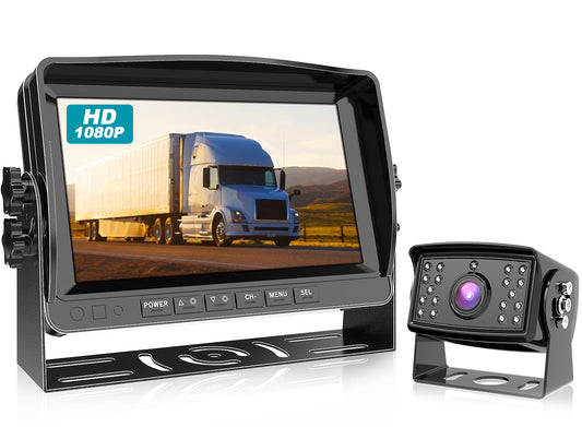 Fookoo Ⅱ HD 9" Backup Camera System Kit,9''1080P Reversing Monitor+IP69 Waterproof Rear View Camera,Sharp CCD Chip, 100% Not Wash Up,Truck/Trailer/Box Truck/RV (DY901-Wired)